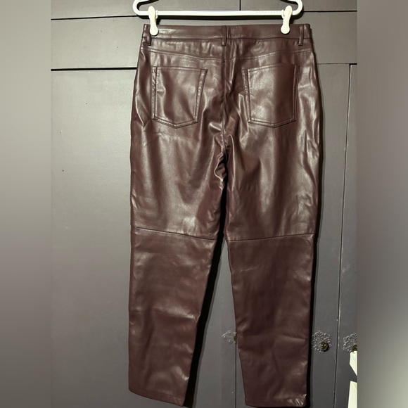 BNWT Size 14 Women’s Chocolate Mauve colour Pleather Leather Pants Joe Fresh - Picture 5 of 9